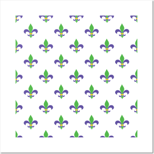 Fleur-de-lis pattern on a white background. Posters and Art